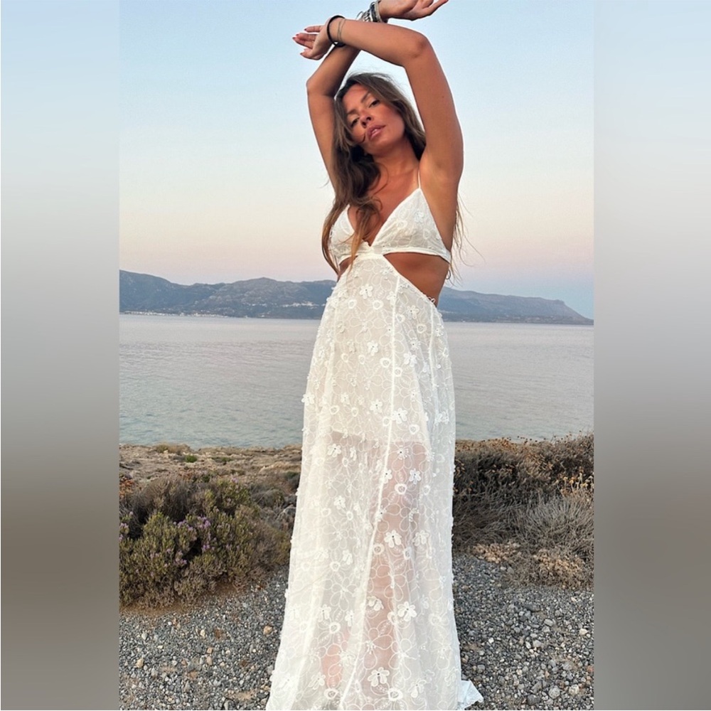 Milly White Lace Maxi Dress